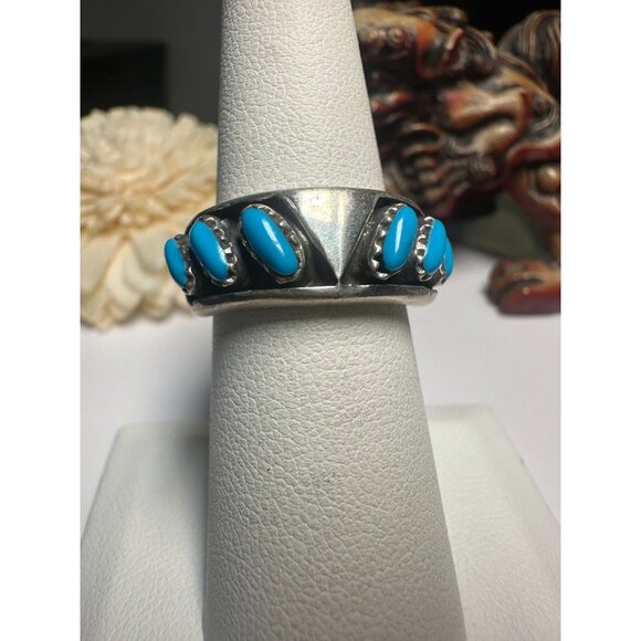 Sterling Silver Turquoise Band Ring - Picture 1 of 5